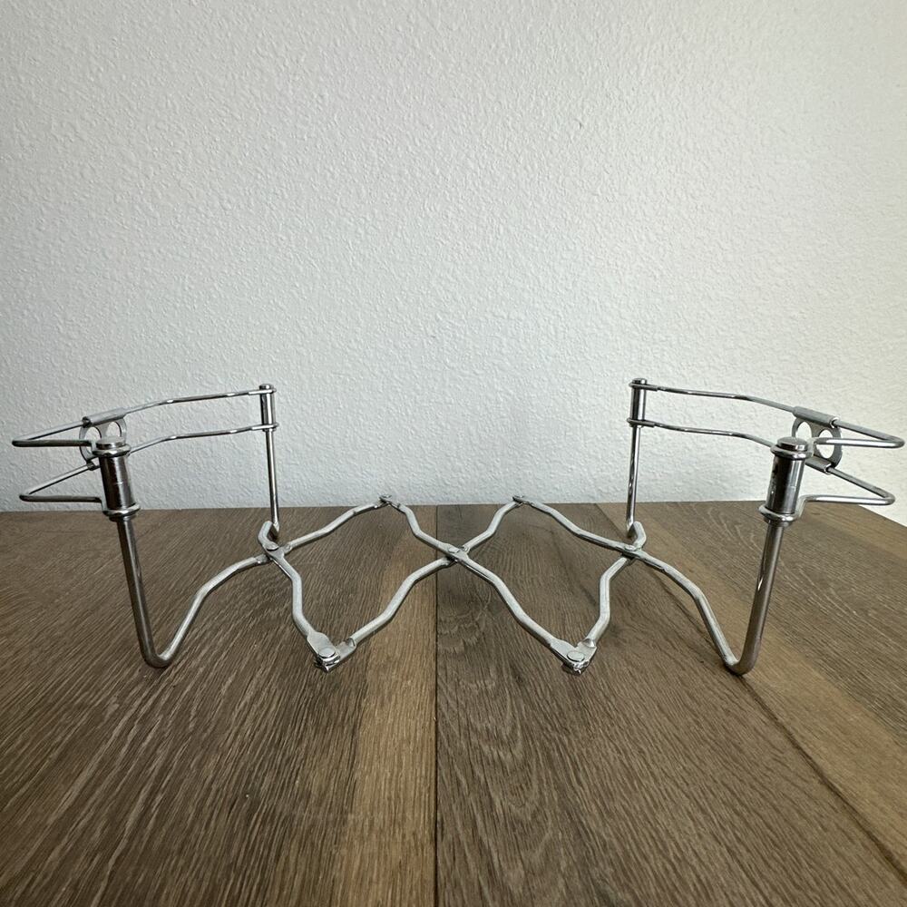 MCM Chrome Folding Casserole Carrier Dish Caddy Expandable Vintage